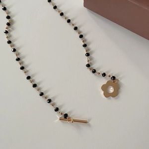 2022 NEW Fashion Luxury Black Crystal Glass Bead Chain Choker Necklace